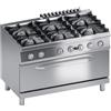 Ristoattrezzature Modello: 112130011692020,Cucina a gas 6 fuochi con forno maxi a gas e fiamma pilota 57.6 kW 120x70x85h cm