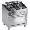 Ristoattrezzature Modello: 112150000042016,Cucina a gas 4 fuochi con fiamma pilota e forno elettrico ventilato 80x70x85h cm