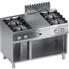 Ristoattrezzature Modello: 112180001712020,Cucina a gas 4 fuochi con fiamma pilota e piastra di cottura in ghisa 35.4 kW 120x70x85h cm