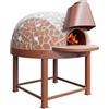 Ristoattrezzature Modello: 1174346001004,Forno a legna Salernitano con ceramica pietra e palladiana Ø 100 cm rosso 4 pizze