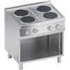 Ristoattrezzature Modello: 112210051742016,Cucina elettrica 4 piastre tonde con vano aperto trifase 10.4 kW 80x70x85h cm