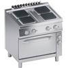 Ristoattrezzature Modello: 112220081762016,Cucina elettrica 4 piastre quadre con forno elettrico ventilato 14.05 kW 80x70x85h cm