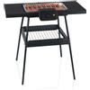 Ristoattrezzature Modello: 112370072850,Barbecue elettrico da tavolo con supporto 2 kW 44,7x35,5x71h cm