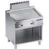 Ristoattrezzature Modello: 112470061842016,Fry top a gas con vano aperto piastra ribassata 1/2 liscia 1/2 rigata 13.8 kW 80x70x85h cm