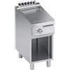 Ristoattrezzature Modello: 112480011502012,Fry top elettrico con vano aperto piastra ribassata liscia 5 Kw 40x70x85h cm