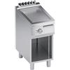 Ristoattrezzature Modello: 112480021502012,Fry top elettrico con vano aperto piastra ribassata rigata 5 Kw 40x70x85h cm