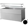 Ristoattrezzature Modello: 112630020242856,Banco refrigerato per pasticceria vetri dritti ventilato con mensola intermedia nero +2 +6 °C 137,7x94x122,4h cm
