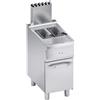 Ristoattrezzature Modello: 112800024322012,Friggitrice a gas su mobile 2 vasche capacità 7+7 lt 40x70x85h cm