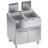 Ristoattrezzature Modello: 112800024332016,Friggitrice a gas su mobile 2 vasche capacità 15+15 lt 80x70x85h cm
