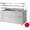Ristoattrezzature Modello: 113540012859,Banco neutro per esposizione pane vetri dritti con 2 mensole intermedie rosso 137,7x94x138,4h cm