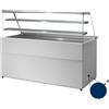 Ristoattrezzature Modello: 113540362859,Banco neutro per esposizione pane vetri dritti con 2 mensole intermedie blu 137,7x94x138,4h cm