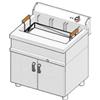 Ristoattrezzature Modello: 118702343182001,Friggitrice pasticceria elettrica con bacinella raccogliolio con filtro 24 lt vasca 70x42,5x17,5h cm 1 cesto