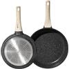JUST PERFECTO HOUSEHOLD APPLIANCES Just Perfecto - Set di 2 padelle da 20/24 cm, compatibili con induzione, rivestimento antiaderente senza PFAS e PFOA, in acciaio inossidabile di alta qualità, manici termoisolati