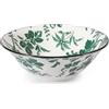 H&H Coppa Margaret in Porcellana Decorata Verde Ø20,5 cm - Lavabile in Lavastoviglie e Adatta al Microonde - Ciotola Elegante per Uso Quotidiano