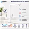 Rubinetto 4 Vie Bianco 3/8 per Depuratore Osmosi Idropan