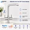 Rubinetto 4 Vie Cromo Satinato per Osmosi 3/8 Idropan