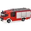 Herpa Modellino camion Mercedes-Benz Atego 13 Z-Cab Vigili del fuoco, miniatura in scala 1:87, pezzo da collezione, Made in Germany, plastica