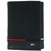 Tommy Hilfiger Portafoglio da uomo in pelle Leif RFID Trifold con doppio ID, nero