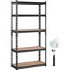 VEVOR Scaffale per Carico Pesante da Garage Officina Cantina 5 Ripiani in Metallo Carico Totale Massima 907,2kg, Scaffale in Metallo Altezza Ripiano Regolabile 75 x 30 x 152 cm, Scaffale per Magazzino
