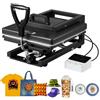 VEVOR Pressa a Caldo 38 x 38 cm 5 in 1 Multifunzione, Termopressa di Riscaldamento Rapido Uniforme, Macchina per Pressa a Caldo a Sublimazione per Magliette, Nero
