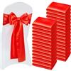 VEVOR Fasce per Sedie in Raso con Fiocchi, Fasce per Sedie per Legare, Nastri per Sedia Fiocchi di Nozze per Matrimoni, Feste, Banchetti, Coprisedie per Banchetti, 275x17 cm, 100 Pezzi Rosso