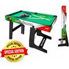 SportOne Tavolo da Biliardo Sport One Super Champion Italy Verticale Salvaspazio - Cm. 122 X 61 X 76 con Tutti gli Accessori - SPECIAL EDITION