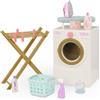 Our Generation - Giornata del bucato - Lavatrice per bambole - Stendino, ferro da stiro e set di pulizia - Accessori per la casa delle bambole da 46 cm - Giocattolo per bambini dai 3 anni in su