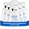 Narta - Deodorante da donna a sfera - invisibile anti-traspirante efficacia 48 ore anti-impronte bianche - confezione da 6 x 50 ml