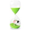 WD LifeStyle Clessidra in Vetro Borosilicato con Decoro interno Coccinella Verde Rosa