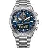 CITIZEN Promaster Sky Pilot JV2000-51L - Orologio Eco-Drive U830 Uomo Acciaio Inossidabile, Quadrante Blu, Multifunzione 20 ATM