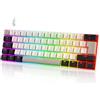 UrChoiceLtd MK21 Tastiera per Gioco, 60% Tastiera Meccanica Cablata, 61 Tasti Compatto Layout UK, Hot-Swap, Retroilluminazione RGB, Anti-Ghosting, Interrupteur Rosso, per PC, MAC - Bianco Stella