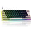 ZIYOU LANG ZIYOULANG MK21 Tastiera Meccanica per Gioco, 60% Compatto Layout UK, Tastiera Mini Cablata 61 Tasti con Hot-Swap, Retroilluminazione RGB, Anti-Ghosting, Switch Blu, per PC, MAC - MilkShake