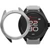 TECHMADE Rocks 2.0 Smartwatch Uomo Donna Display FullTouch, Chiamate Bluetooth, Notifiche WhatsApp, Contapassi, Cardiofrequenzimetro, Sonno, sport(CINTURINO GRIGIO-COVER NERA E GRIGIO CHIARO)