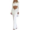 Onsoyours Abito Maxi Donna Vestito Y2k Estivo Sexy Hollow out Elegante Maniche Lunghe Aderente Vestito Streetwear da Spiaggia Party Club G Bianco S