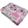 Tata Home Trapuntino Mezza Stagione Leggero Matrimoniale 250x250 cm Copriletto Trapuntato Primaverile Estivo Quilt Autunnale Moderno Elegante Dis.66 Rosa