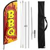 FSFLAG Kit di bandierine per barbecue con piume, 3,5 m, con picchetto da terra, per affari, colore: rosso