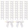 MORSUNBELA Fiocchi Decorativi Piccoli Fiocchi di Nozze Rosa Piccolo Regalo per Compleanno Comunione San Valentino Decorazione 50 Pezzi Perlaceo Bianco