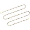QUARKZMAN Tracolla Catena per Borsa, 140cm Tracolla Piatta in Pelle con Catena in Ferro per Borse per Tracolla di Ricambio Borsa Donna (Argento + Oro)