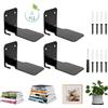 Dadabig Mensole da Muro per Libri, 4 Pezzi Libreria da Parete Sospesa, Scaffale da Parete Mensole Invisibili Metallo Scaffali Galleggianti Nascosti per Camera da letto Bagno Soggiorno Ufficio Aula(Nero)
