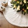 Lanpn Gonna Albero di Natale 60cm, Gonna per Albero di Natale Lavorata a Maglia Grossa Piccolo Tappeto Gonna Base di Decorazione Rustica per Interni per Feste Invernali in casa (Beige)