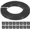 PATIKIL Ossa per Cucire, 10 Iarde 12mm Ampio Poliestere Cuci-Attraverso Stecche per Corsetti Corsetto Stecca con 40Pz Cappucci Terminali per Corsetto Abito Sposa Cappello Fai da Te, Nero