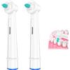 HAPPOW 2 testine interdentali di ricambio per spazzolino elettrico Braun Oral-B, testine interdentali in microfibra ad alta densità, per spazi interdentali e parentesi graffe