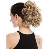 WIG ME UP - MKB-22-V-25 Toupet Coda di cavallo Fermacapelli a pettine Corti Voluminosi Ricci Biondo