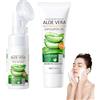 Hppsctink Mousse detergente viso, 120ml Mousse detergente viso all'aloe vera e 80g Gel esfoliante all'aloe vera, Pulizia delicata dei pori, cream