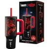 Bialetti Tumbler Termico con Manico Stranger Things, Tappo con Cannuccia, si illumina al buio, perfetta tenuta della temperetura, no Lavastoviglie, 900 ml
