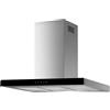 Respekta Cappa Aspirante / Cappa a Isola 90 cm / Struttura in acciaio inox con paralume in vetro nero / Funzione di scarico e ricircolo d'aria / CH44099GISAM / A / 58-73 dB