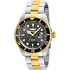 Invicta Pro Diver - Orologio da uomo in acciaio inossidabile con movimento al quarzo - 43 mm, Bicolore / Nero