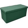 INTRECCI Pouf Contenitore, Puffo per Sedersi, Panca Contenitore, in Tessuto, Rettangolare, 76x34x34 cm, Imbottito, Versatile, Facile da Pulire. Colore: Verde Bosco