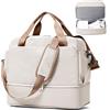 SEAFEW Borsone da Viaggio,Bagaglio a Mano 40x30x20 Ryanair Borsa da Viaggio con Scomparto per le Scarpe,Borsa da Cabina Ryanair Borsa Sportiva Borsone da Palestra Borsa da Weekend,C01-marrone beige