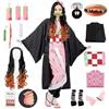 YYDSXK Cosplay Nezuko Tanjirou, Costume Nezuko Tanjirou Kochou Shinobu Mitsuri, Set di Kimono Mantello, Regalo per Bambini, Costume Tanjiro per Carnevale Halloween
